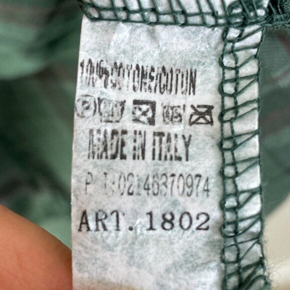 SAGA Made in Italy Tunic Top OS Green Plaid Roll Tab Sleeve Shirt Lagenlook Boho - Picture 9 of 12